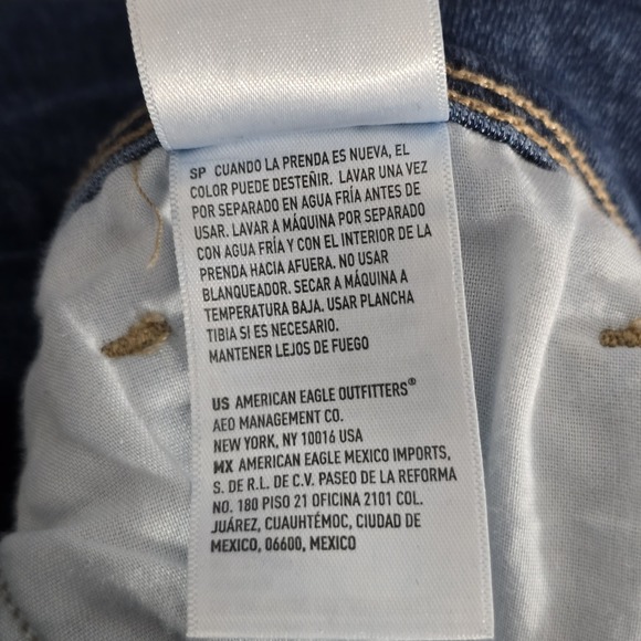 American Eagle Kick Boot Jeans Womens 10 Long Blue Stretch Medium Wash Denim - Picture 7 of 12